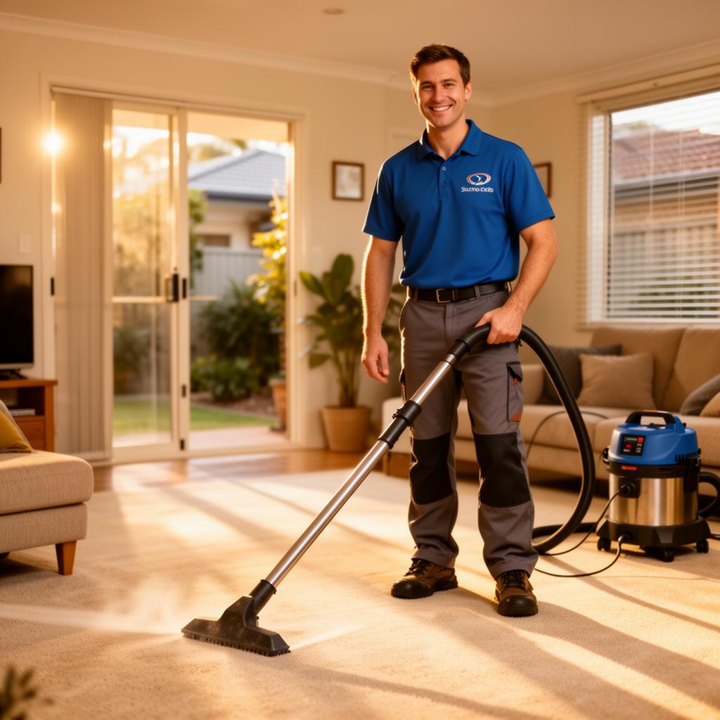 Premier Carpet Cleaning technician at work